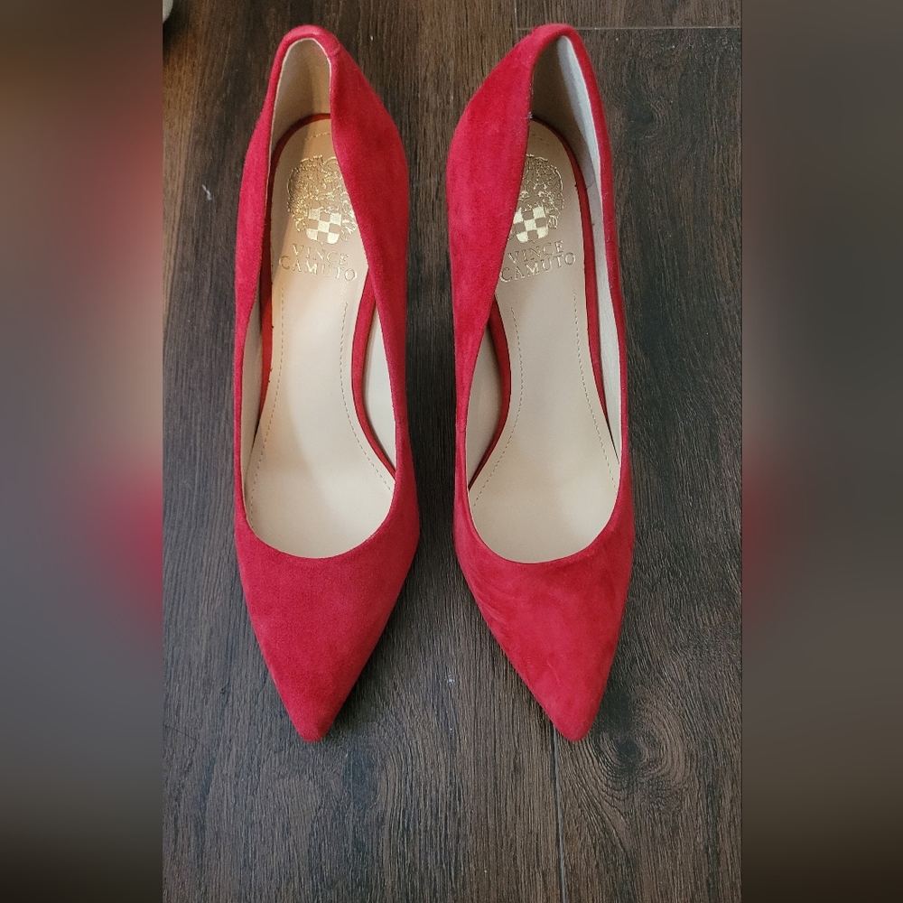 Vince Camuto Red Suede Heels